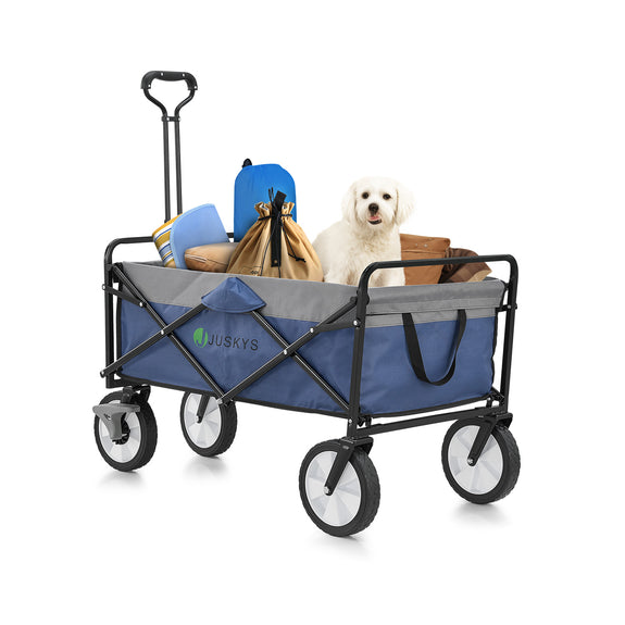 Inklapbare Bolderkar / Transportwagen - Max. 100 kg - Donkerblauw - Afbeelding 14
