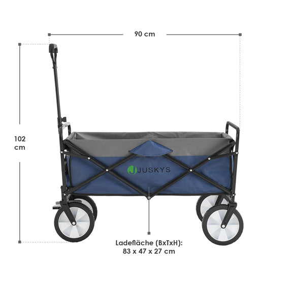 Inklapbare Bolderkar / Transportwagen - Max. 100 kg - Donkerblauw - Afbeelding 15
