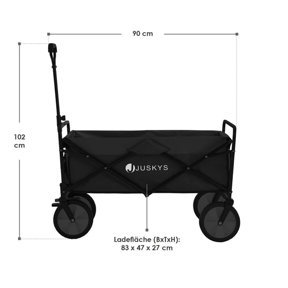 Bolderkar / Handkar / Transportkar - Opvouwbaar - Max. 100kg - Zwart - Afbeelding 7