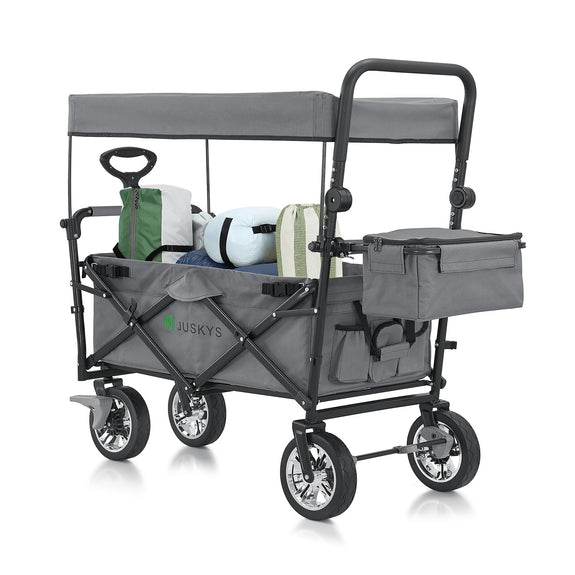 Inklapbare Bolderkar / Transportwagen - Max. 120 kg - Grijs - Incl. Dak & Tas - Afbeelding 5
