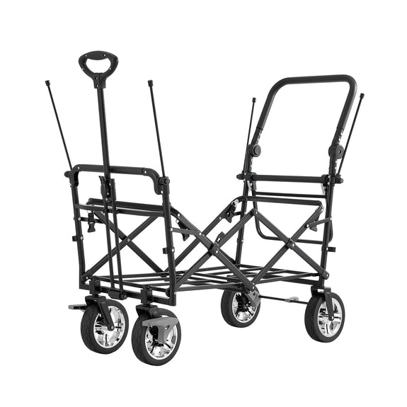 Inklapbare Bolderkar / Transportwagen - Max. 120 kg - Grijs - Incl. Dak & Tas - Afbeelding 2