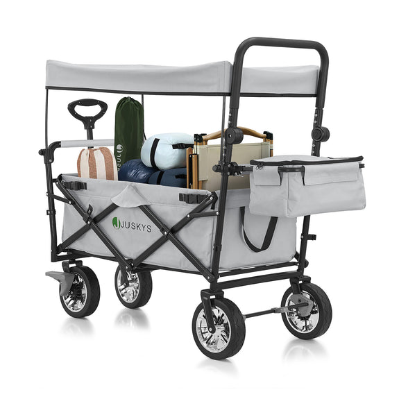 Inklapbare Bolderkar / Transportwagen - Max. 120 kg - Grijs - Incl. Dak & Tas - Afbeelding 15