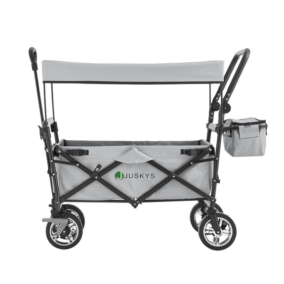 Inklapbare Bolderkar / Transportwagen - Max. 120 kg - Grijs - Incl. Dak & Tas - Afbeelding 3