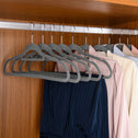 Fluwelen Kleerhangers / Kledinghanger - 30 Stuks - Grijs - Antislip