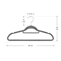 Fluwelen Kleerhangers / Kledinghanger - 30 Stuks - Grijs - Antislip