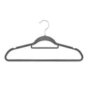 Fluwelen Kleerhangers / Kledinghanger - 50 Stuks - Grijs - Antislip