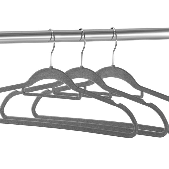 Fluwelen Kleerhangers / Kledinghanger - 50 Stuks - Grijs - Antislip - Afbeelding 4