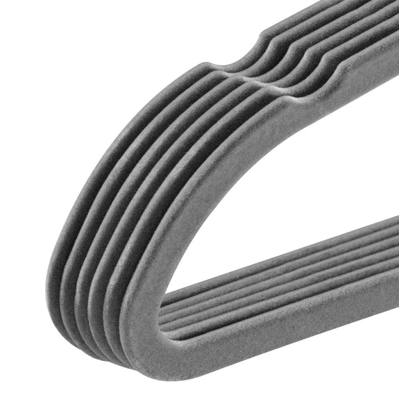 Fluwelen Kleerhangers / Kledinghanger - 50 Stuks - Grijs - Antislip - Afbeelding 5
