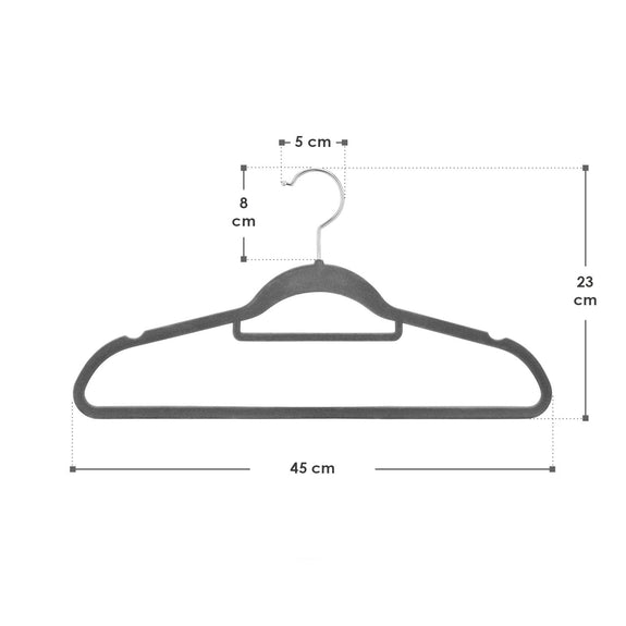 Fluwelen Kleerhangers / Kledinghanger - 50 Stuks - Grijs - Antislip - Afbeelding 8