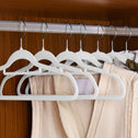 Fluwelen Kleerhangers / Kledinghanger - 50 Stuks - Wit - Antislip