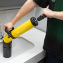 Leidingreinigingspomp met handschoenen