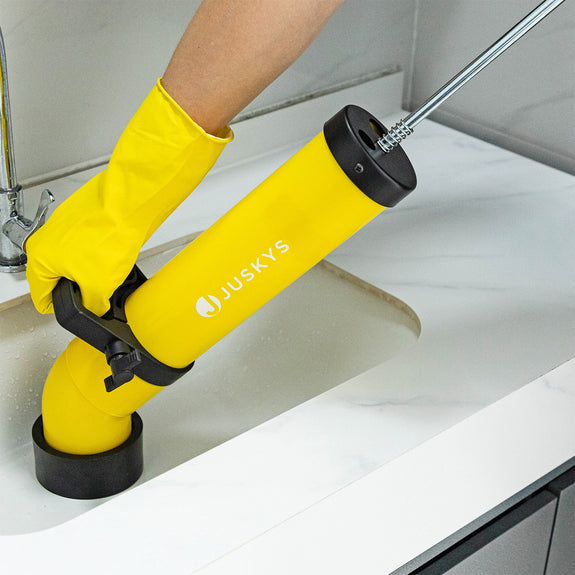 Leidingreinigingspomp met handschoenen - Afbeelding 2