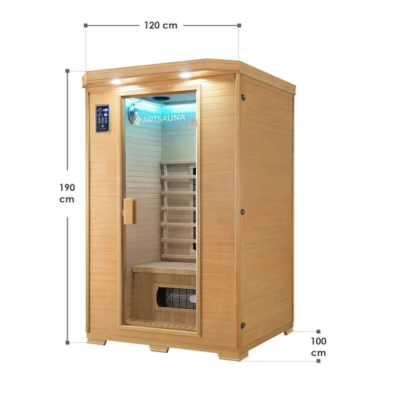 Infraroodcabine Oslo - 120x100x190cm - Keramische Verwarming - 2 personen - Afbeelding 19