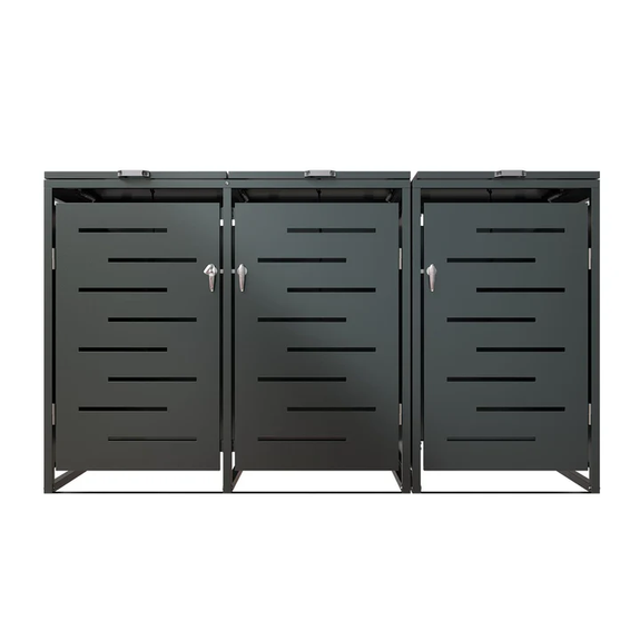 Metalen Containerberging / Opbergbox / Tuinopslagbox Arel - Voor 120L of 240L Afvalbakken - 3-Delig - Afbeelding 7