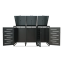 Metalen Containerberging / Opbergbox / Tuinopslagbox Arel - Voor 120L of 240L Afvalbakken - 3-Delig