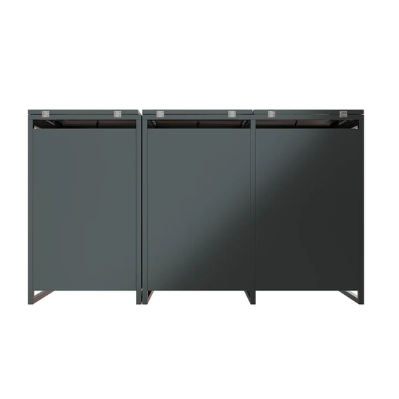 Metalen Containerberging / Opbergbox / Tuinopslagbox Arel - Voor 120L of 240L Afvalbakken - 3-Delig - Afbeelding 4
