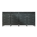 Metalen Containerberging / Opbergbox / Tuinopslagbox Arel - Voor 120L of 240L Afvalbakken - 4-Delig