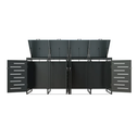 Metalen Containerberging / Opbergbox / Tuinopslagbox Arel - Voor 120L of 240L Afvalbakken - 4-Delig