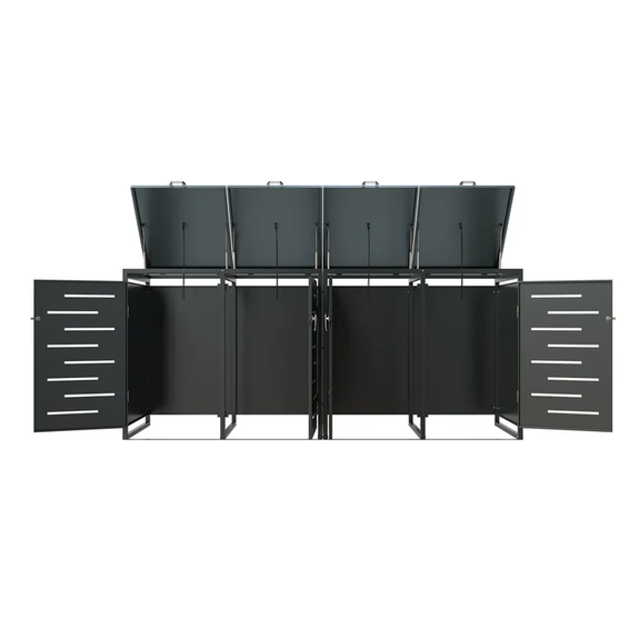 Metalen Containerberging / Opbergbox / Tuinopslagbox Arel - Voor 120L of 240L Afvalbakken - 4-Delig - Afbeelding 6
