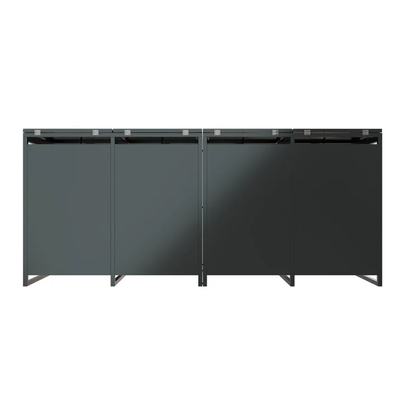 Metalen Containerberging / Opbergbox / Tuinopslagbox Arel - Voor 120L of 240L Afvalbakken - 4-Delig - Afbeelding 4