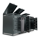 Metalen Containerberging / Opbergbox / Tuinopslagbox Arel - Voor 120L of 240L Afvalbakken - 4-Delig
