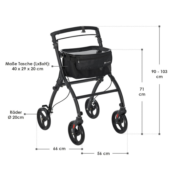 Aluminium Rollator Active - Zwart - Afbeelding 3
