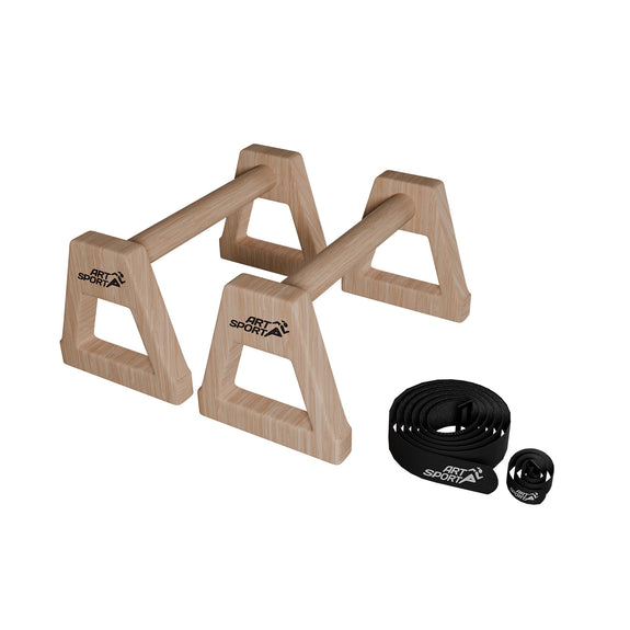 Houten opdrukstangen - XXL - 39x20x20 cm - Afbeelding 2