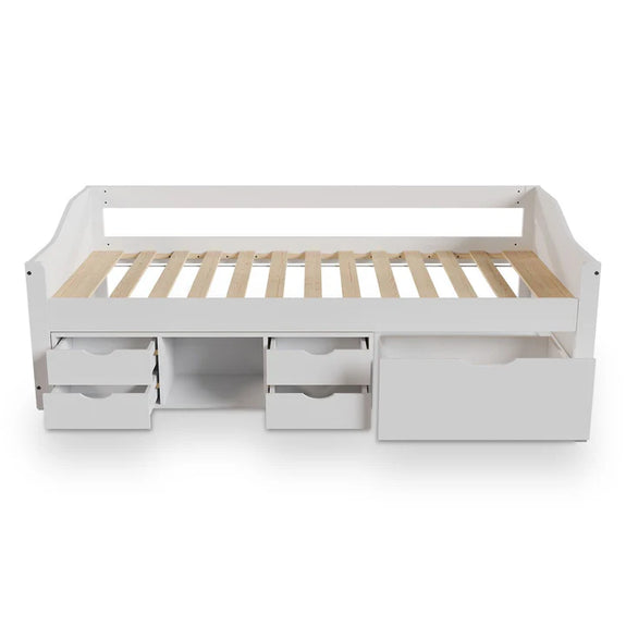 1 persoons bed Nalu - Wit - 90 x 200 cm - Afbeelding 1