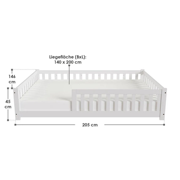 Kinderbed Naya - 140 x 200 cm - Wit - Afbeelding 5