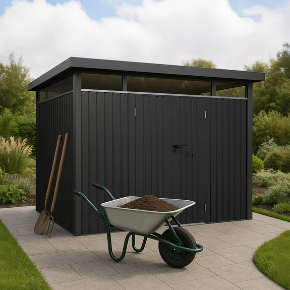 Metalen Gereedschapsschuur / Opbergschuur / Tuinschuur / Berging Lucerne - Antraciet - 7,8 m² - Afbeelding 2