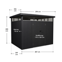 Metalen Gereedschapsschuur / Opbergschuur / Tuinschuur / Berging Lucerne - Antraciet - 7,8 m²