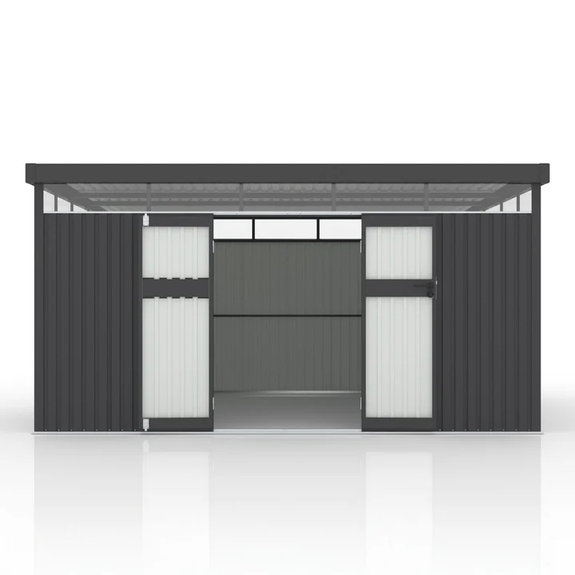 Metalen Gereedschapsschuur / Opbergschuur / Tuinschuur / Berging Luzerne - Antraciet - 12 m² - Afbeelding 6