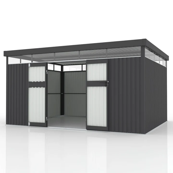 Metalen Gereedschapsschuur / Opbergschuur / Tuinschuur / Berging Luzerne - Antraciet - 12 m² - Afbeelding 5