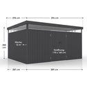 Metalen Gereedschapsschuur / Opbergschuur / Tuinschuur / Berging Luzerne - Antraciet - 12 m²