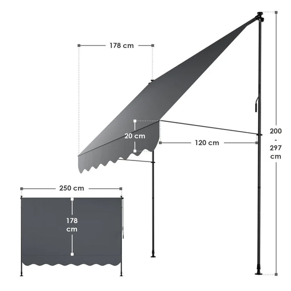 Klemluifel Kapstadt - 250x120 cm - Grijs - Afbeelding 5