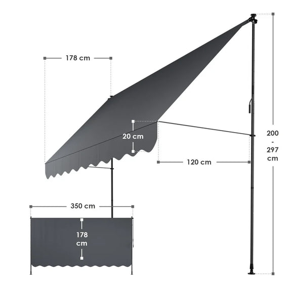 Klemluifel Kapstadt - 350x120 cm - Grijs - Afbeelding 2