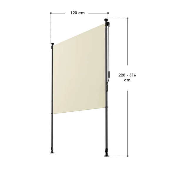 Verticale Zonnescherm Barbados - 120x310 cm - Beige - Afbeelding 6