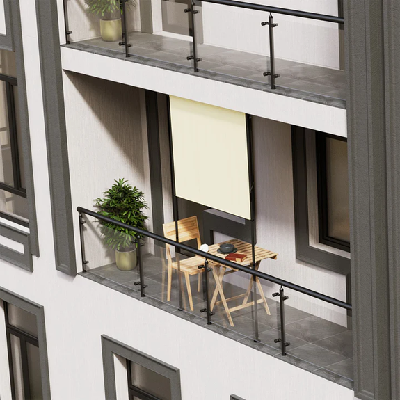 Verticale Zonnescherm Barbados - 150x310 cm - Beige - Afbeelding 2