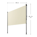 Verticale Zonnescherm Barbados - 200x310 cm - Beige