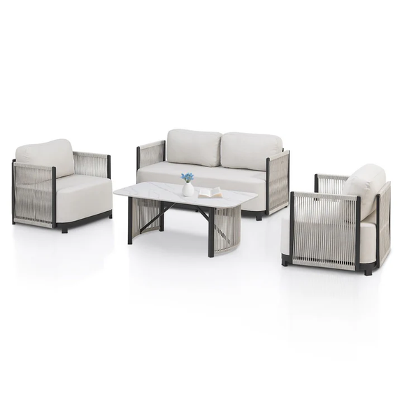 Tuinmeubelset - Curacao - Beige - Afbeelding 1
