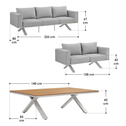 Tuinset / Loungeset - Alexandria - Grijs