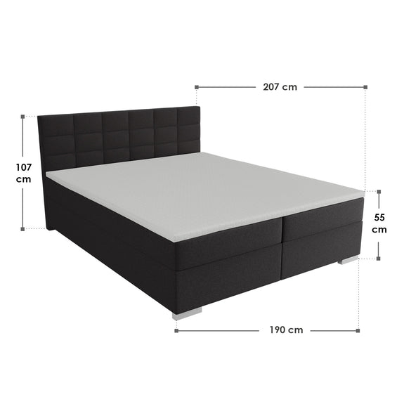 Boxspring Seattle - 180x200cm - Zwart - Afbeelding 2