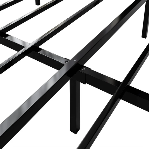 Metalen Bed Palamos - 140 x 200 cm - Incl. LED - Zwart - Afbeelding 6