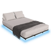 Metalen Bed Palamos - 140 x 200 cm - Incl. LED - Zwart