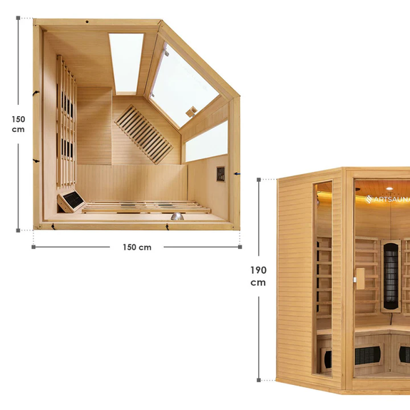 Infraroodcabine Nyborg E150K - 150x150x190cm - Dubbele Technologie - 4 personen - Afbeelding 19