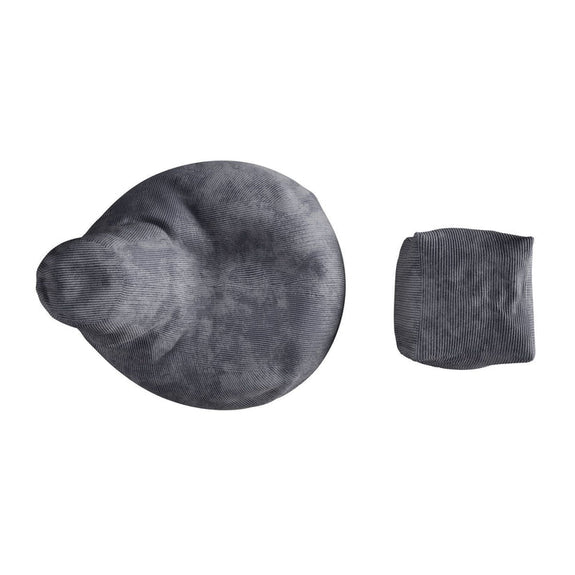 Zitzak Chillex - L - Incl. Voetenbank - Corduroy Stof - Donkergrijs - Afbeelding 6