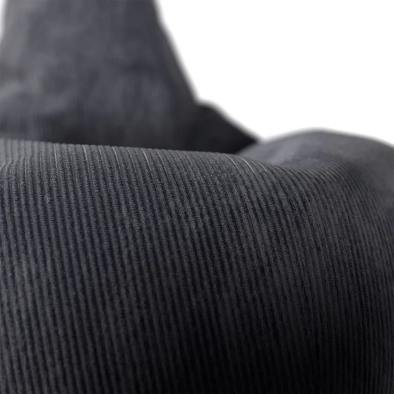 Zitzak Chillex - L - Incl. Voetenbank - Corduroy Stof - Donkergrijs - Afbeelding 3