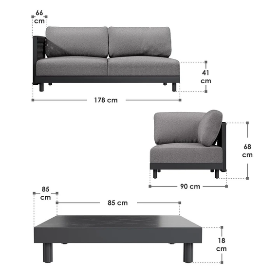 Tuinset / Loungeset - Port Royale - Antraciet - Afbeelding 8
