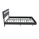 Zwevend bed Lissabon - 140x200cm - Kunstleer - Incl. LED - Donkergrijs