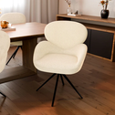 Draaistoel / Eetkamerstoel Albano - Incl. Draaifunctie - Bouclé Stof - Crème - Set van 4
